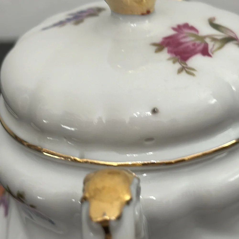 Lefton Porcelain Hand Painted Footed Sugar Bowl NE 3476